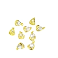 Λεπτομέρεια από 14k επιχρυσωμένα charms καρδιά με ζιργκόν και χάραξη LOVE για κοσμήματα - Χρυσό 14Κ / Καρδιά LOVE 10.4mm