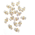 Dettaglio di ciondoli a fiocco placcati oro 14k con pietre di zirconia scintillanti - Fiocco (6.5x10mm)