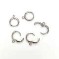 Composants de boucles d'oreilles créoles argentées avec fermoir et anneaux de suspension - Or blanc