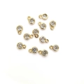 Detail von 14k vergoldeten Herz- und runden Zirkonia-Anhängern für DIY-Schmuck - 5.5mm Rund Mikro-Einstellung
