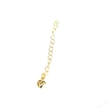 Vue macro d'une chaînette d'extension en or 14k avec un pendentif en forme de cœur - Style Coeur / Or blanc / Argent