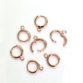 Seven rose gold lever-back earring hoops with small loops for DIY jewelry making - Rose Gold