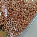 14k rose gold plated twisted spacer bead with spiral texture for DIY jewelry making - 6.2MM / Rose Gold