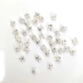 Polished silver-tone 14k gold-filled bead end caps for jewelry making and necklace DIY - Small Size / Silver Plated (Color Retention)