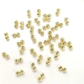 Perles coulissantes rondes en silicone plaqué or 14 carats pour création de bijoux - Perle Silicone Double Boucle Soudée 4mm / Or 18K