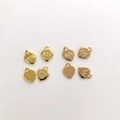 Set of 8 heart-shaped 14k gold-plated 925 silver pendants with stamped metal purity - Heart with 925 Stamp / 18K Gold Plated Color Retention / Gold