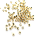 Perles d'arrêt en silicone plaqué or 14k pour création de colliers et de bracelets - Perle Ronde Silicone 3mm / Or 18K