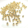 Perle d'espacement dorée 14k avec insert silicone et boucle latérale pour bijoux DIY - Perle Silicone à Boucle Soudée 4mm / Or 18K