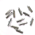 Polished silver 14k gold-filled slide end tubes for beaded jewelry and cord end finding - 4*12 Bead Chain Tube Clasp / White Gold