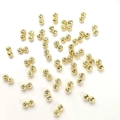 Perles de réglage en silicone remplies d'or 14k pour création de colliers et bracelets - Perle Silicone Double Boucle Soudée 3mm / Or 18K