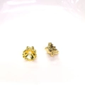 14K gold plated lotus petal bead caps for DIY jewelry making with central hole - Double Sided Lotus Bead Cap / 6*8mm / 14K Gold