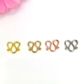 Cierres de gancho en S bañados en oro de 14k para joyería DIY en cuatro colores metálicos - Cierre en M / Oro de 14K