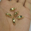 Set of 5 18K gold plated S925 silver irregular streamline clasp connectors for DIY jewelry - 14K Gold