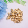 Cuentas espaciadoras rondelle bañadas en oro 14K con cristales para joyería DIY - 4mm / Oro de 14K