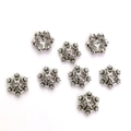 14K Gold gefüllte Schneeflocke Perlenkappen mit Zirkon für DIY Schmuckherstellung - 6mm Schneeflocke / Weißgold