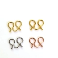 Cierres en forma de M bañados en oro de 14k para joyería en colores oro plata y rosa - Cierre en M con Cuenta / Oro de 18K