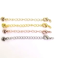 14k gold-filled lobster clasp extender chain set with heart charm in four metallic finishes - Heart / Silver