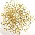 Bulk stack of 14k gold-filled twisted open jump rings for DIY jewelry making - Color Retention / 8mm Smooth Soldered Ring / Gold