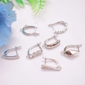Crochets d'oreilles français et dormeuses en argent sterling S925 pour création de bijoux - Design No.1 / Plaqué Argent (Rétention de Couleur)
