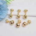 14K gold plated bell pendants for DIY jewelry making featuring fine embossed patterns - 14K Gold
