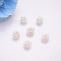 6 pieces of 14K gold-filled spiral spring coil beads for DIY jewelry making and crafts - 5mm Spring Ball / Silver