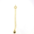 Chaîne d'extension en or 14k avec fermoir à ressort et breloque coeur pour bijoux - Style Fermoir Ressort Cœur / Or blanc / Argent