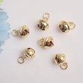 Set of six polished 14K gold-filled bell charms for DIY jewelry making and crafts - Round with Bells / 14K Gold