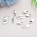 Ten pieces of silver 14K gold-filled brass lobster clasps for DIY jewelry making - 801 Fish Tail Clasp 10mm / Silver