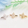 Detail von 14K vergoldeten Zirkonia Blumenanhängern für DIY-Schmuckherstellung - Stil 5 Marquise Blume