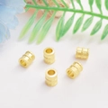 Five 14K gold plated textured barrel beads for DIY bracelet jewelry making projects - Antique Gold
