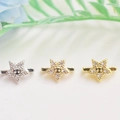 Sternförmige 14K vergoldete Schiebeperlen mit Zirkon-Inlay und Smiley-Gesicht-Muster - Stil 7 Sternen-Smiley