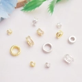 Micro-set zircon round spacer beads in 14K gold and silver for DIY jewelry making - 14k Gold Color Preserved / No. 1 Style 4mm