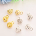 Pendentifs étoiles évidés en or 14K et argent avec zircons pour la création de bijoux DIY - Or 14K / Pendentif Sphère Ajouré