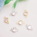 14K gold filled round spacer beads with micro-set zircon for DIY bracelet making - 14k Gold Color Preserved / Design No.4