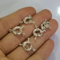 Five pieces of silver round spring clasps for necklace and bracelet connection - Large 13mm Spring Clasp / Silver