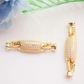 14K vergulde cilindersluiting met zirkonia pavé voor het maken van kettingen en sieraden - 14K Goud