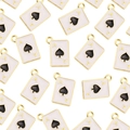 DIY jewelry charm Ace of Spades poker pendant with white enamel and golden edge - Spades