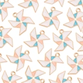 Colorful alloy windmill charms with gold frames for handmade jewelry DIY necklaces - White Pink