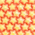 Star-shaped acrylic beads in yellow and orange gradient with AB rainbow pearl finish - Yellow