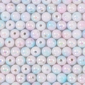 Pearlescent pastel acrylic round beads for DIY jewelry with rainbow macaron finish - 100 Pieces Set / Macaron Mix (12)