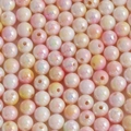 DIY 8mm acrylic round beads with soft pink gradient finish and iridescent AB coating - 100 Pieces Set / Iridescent Light Pink Champagne (4)