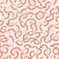 Perles de baseball plates en pâte polymère avec coutures rouges pour bijoux et bricolage - Baseball blanc