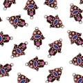 Colorful alloy Hamsa Hand pendants with evil eye pattern for DIY jewelry making - Multicolor Mixed Style (5236496922205)