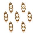 Set of 7 antique gold handcuffs pendants with Freedom engraving for jewelry making - Antique Gold