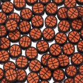 Bulk oranje basketbal polymeerklei kralen voor handgemaakte sieraden DIY-projecten - Zwart Omrand Basketbal