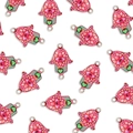 Hamsa hand charm with evil eye and pink lotus flower for DIY jewelry making - Pink Style (5236496922207)