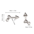 Silver heart arrow pendant for DIY jewelry making with exact 1.5cm dimension details - Heart Arrow