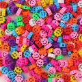 Perles fleurs en argile souriantes yeux étoiles pour création de bijoux DIY - Perles Visage Souriant Oeil Étoile (Couleurs Mixtes)