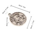 Gemini zodiac charm pendant in antique silver alloy for DIY jewelry crafting - Gemini