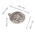 Silver alloy Taurus zodiac pendant for DIY jewelry with embossed bull design and 2cm size - Taurus